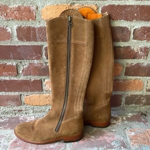 Fairfax & Favor Camel Tan Suede Leather The Regina Tall Riding Style Boots SZ 38